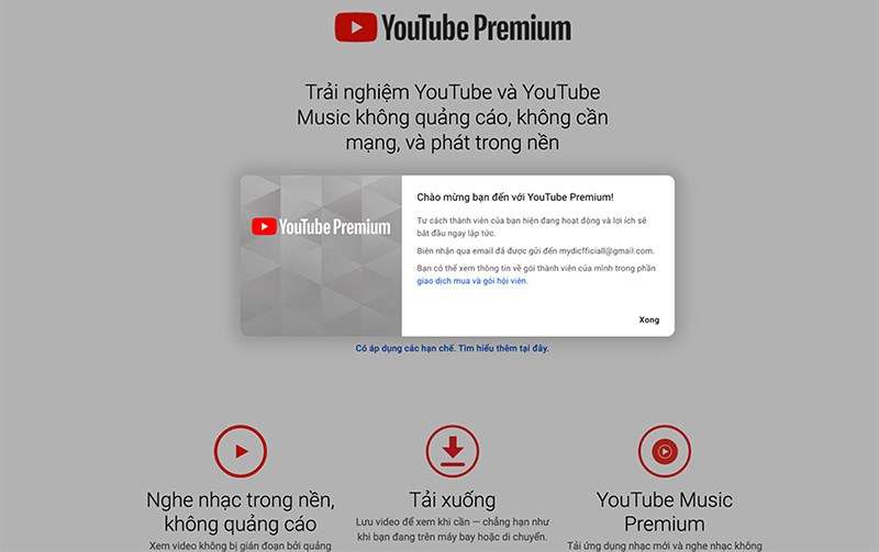 Cách đăng ký YouTube Premium trên máy tính (PC)