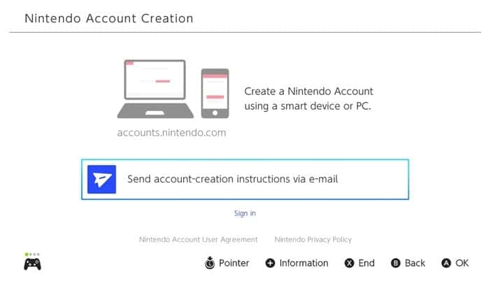 Cách đăng ký tài khoản Nintendo Switch