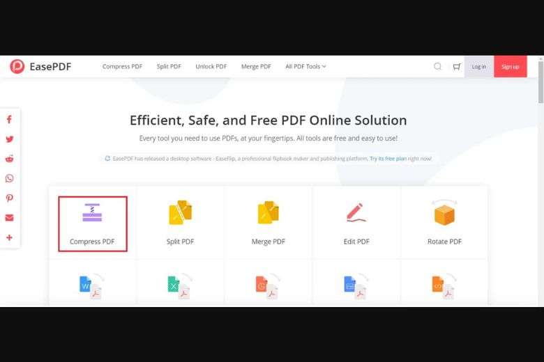 Cách làm giảm dung lượng file PDF online bằng EasePDF