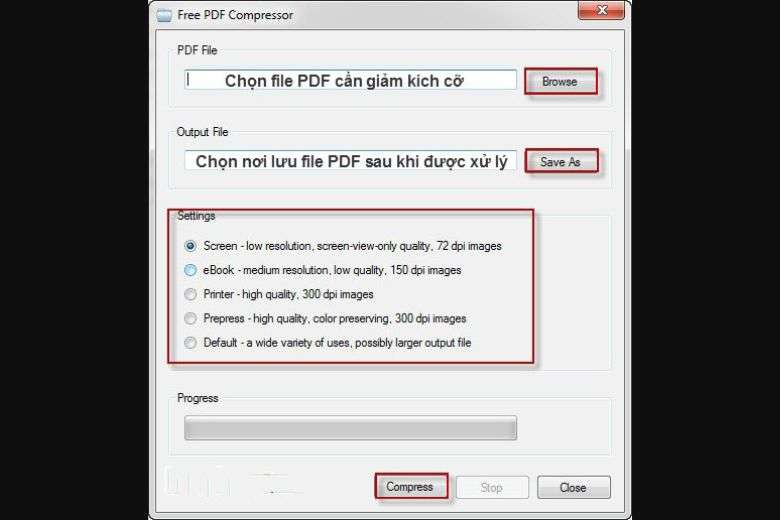 Cách nén file PDF giảm dung lượng offline trên máy tính