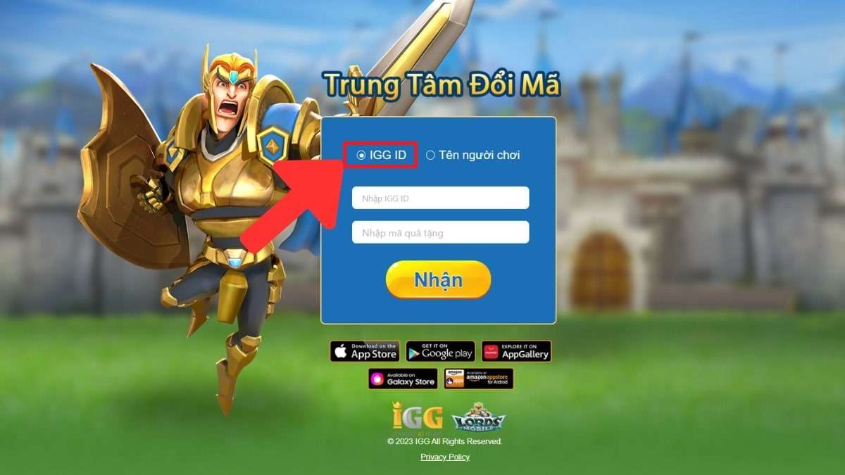 Nhập code Lords Mobile