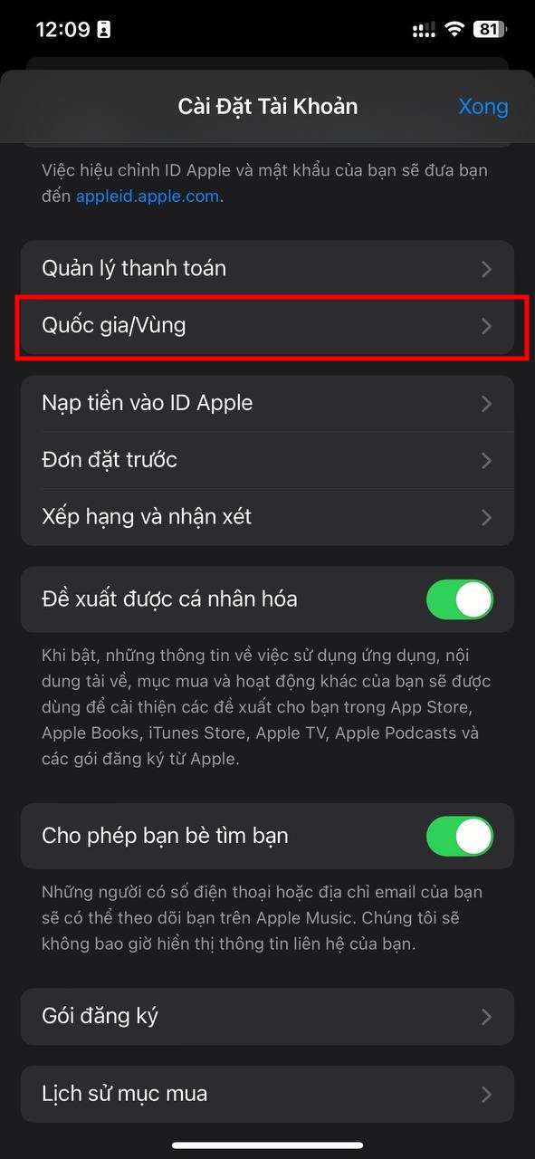 Chuyển vùng App Store sang Singapore
