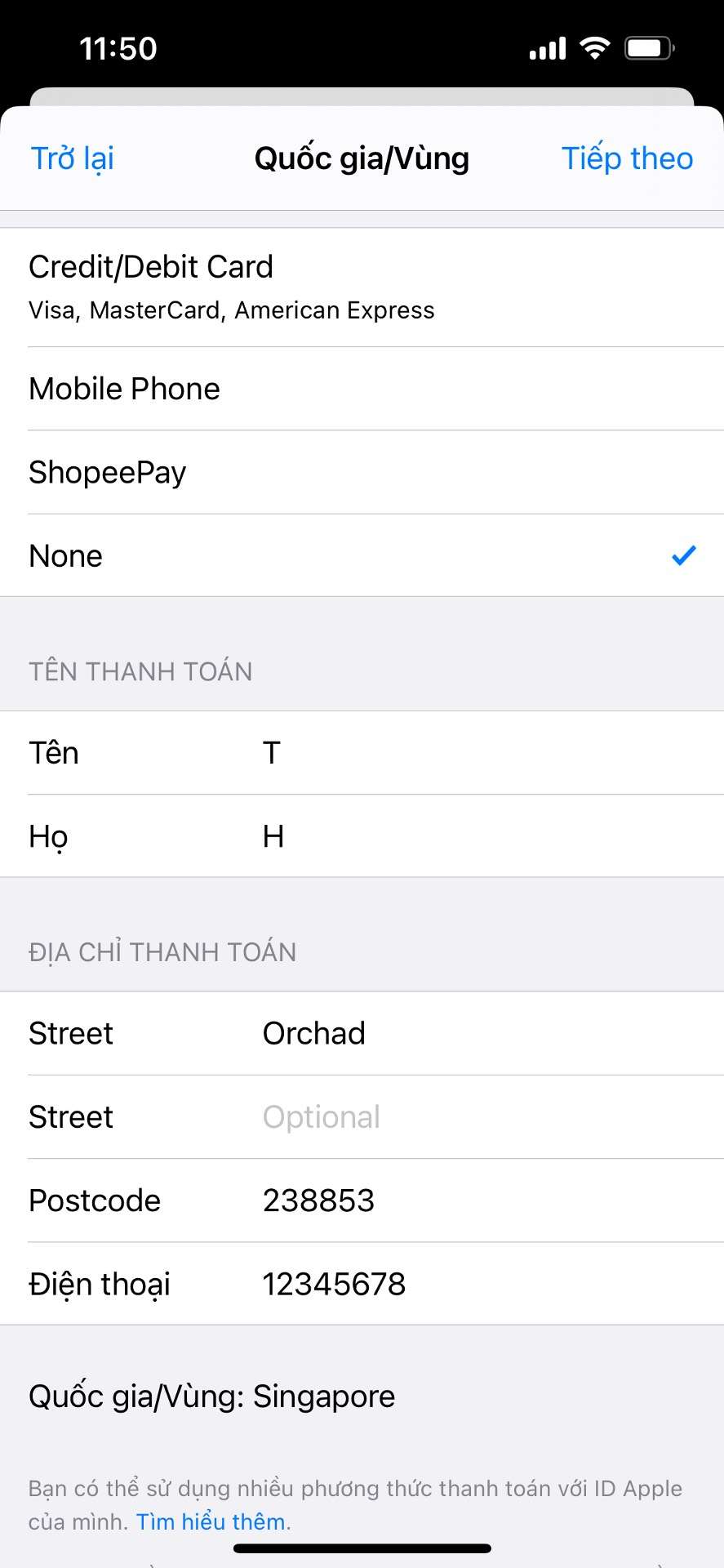 Chuyển vùng App Store sang Singapore