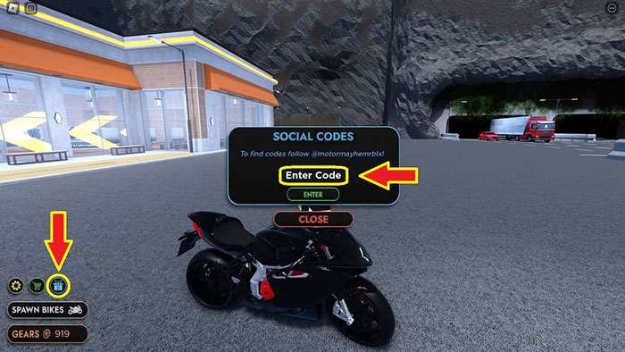 Cách nhập code Motorcycle Mayhem