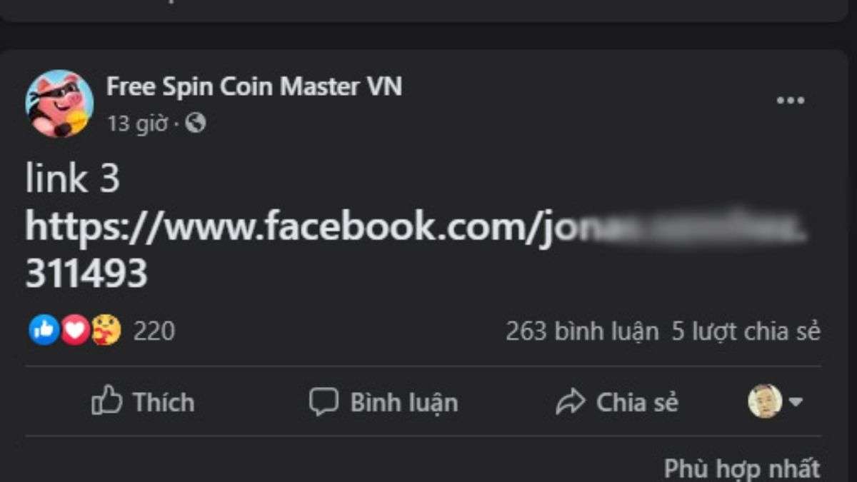 Nhận Code Coin Master Free qua Facebook