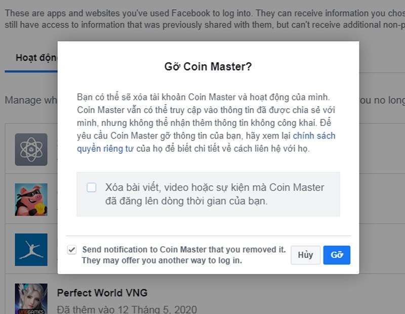 Cách thoát, đăng xuất Coin Master bằng máy tính