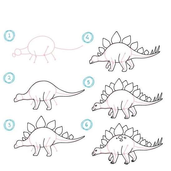 cách vẽ khủng long 9