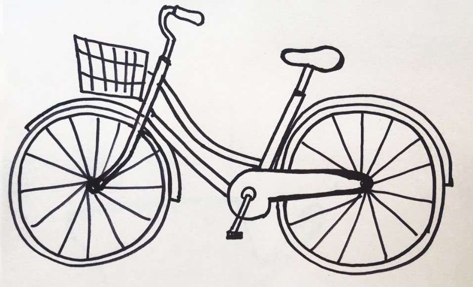 cách vẽ xe đạp 1