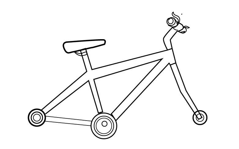 cách vẽ xe đạp 10