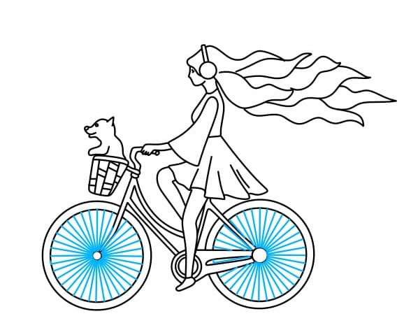 cách vẽ xe đạp 24