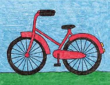 cách vẽ xe đạp 5